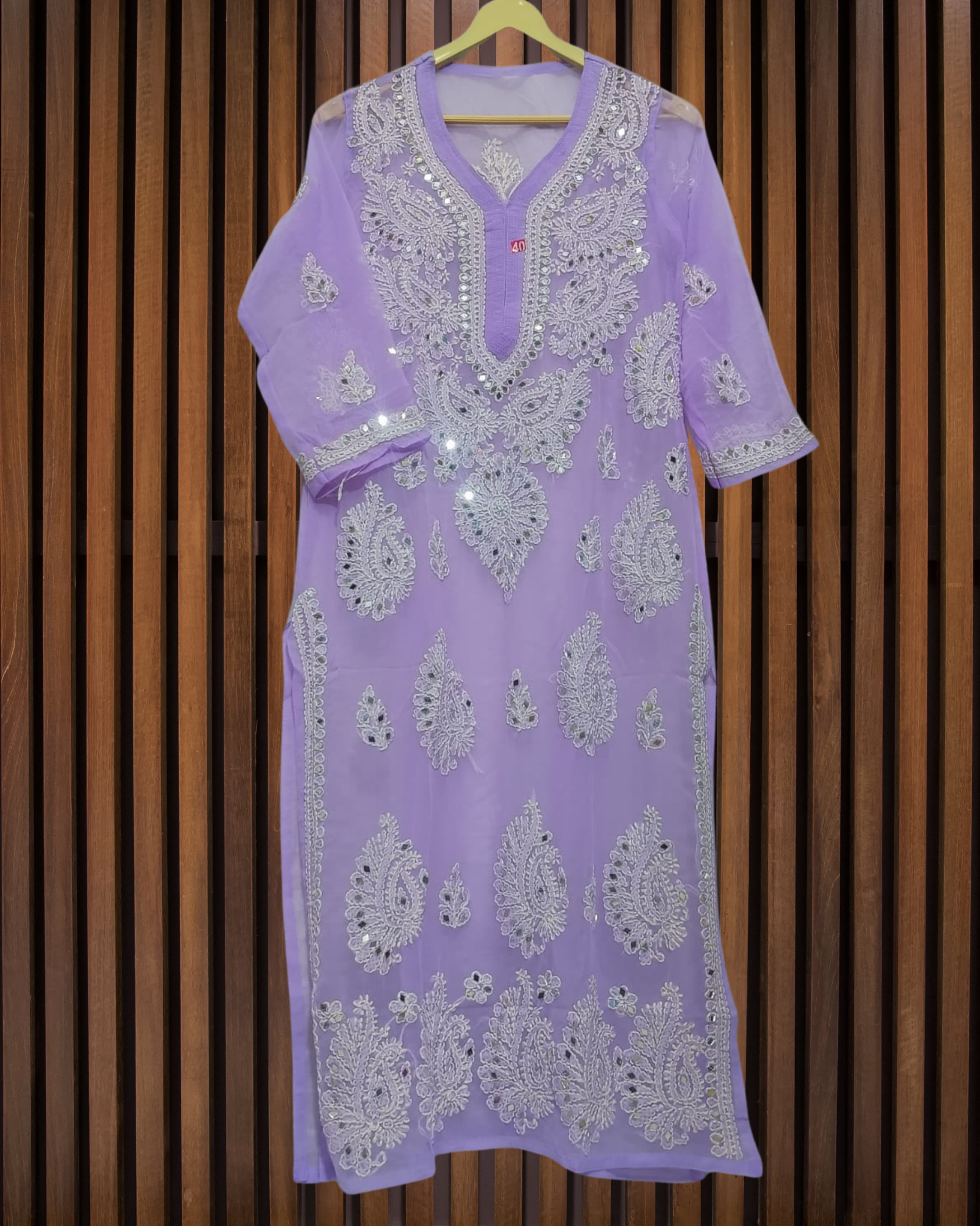 Pairahan Gulzar Kurti  Lucknowi Chikankari view 15