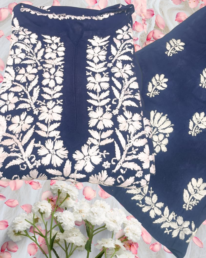 Noorie  Plazzo Set Lucknowi Chikankari view 6