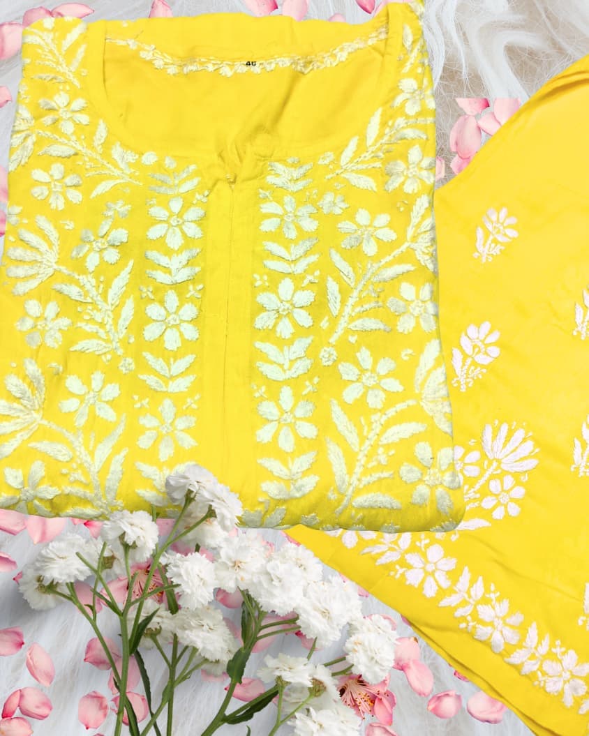 Noorie  Plazzo Set Lucknowi Chikankari view 7