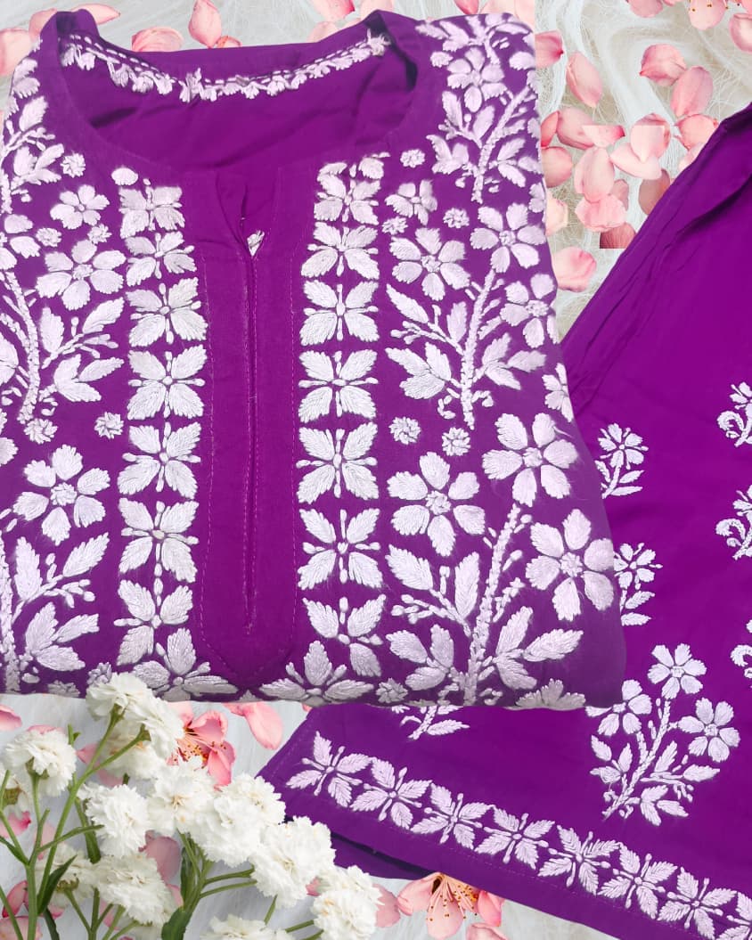 Noorie  Plazzo Set Lucknowi Chikankari view 9