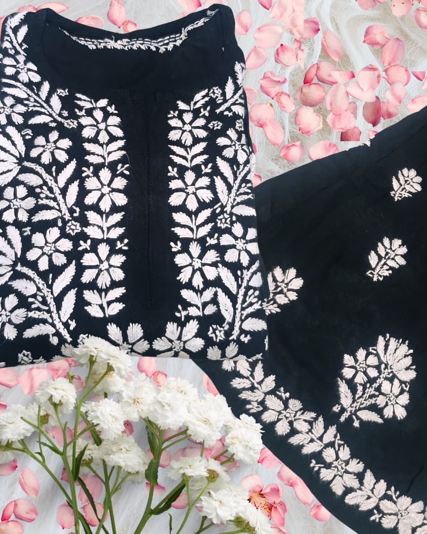 Noorie  Plazzo Set Lucknowi Chikankari view 11