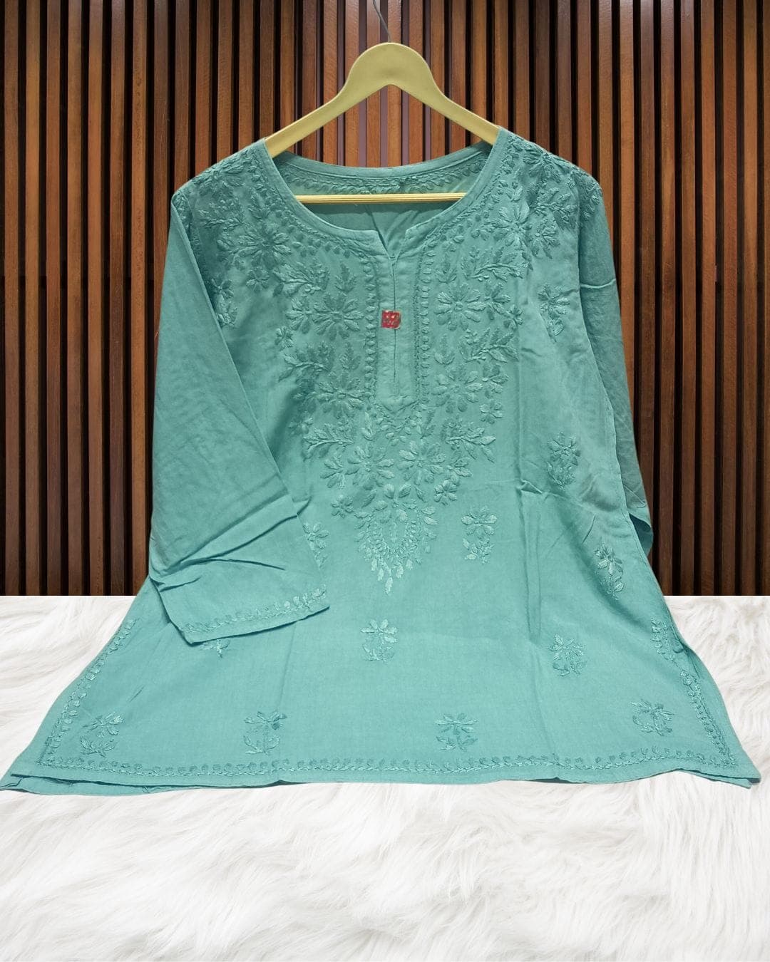alt="Lucknowi handwork short chikankari kurti in premium fabric", alt="Tone to tone chikankari embroidery on short kurti", alt="30 inch short chikankari kurti for women", alt="Handmade Lucknow chikan short kurta S to XXL sizes", alt="Premium fabric chikankari short kurti with hand embroidery", alt="Traditional Lucknowi short chikankari kurti in elegant design"