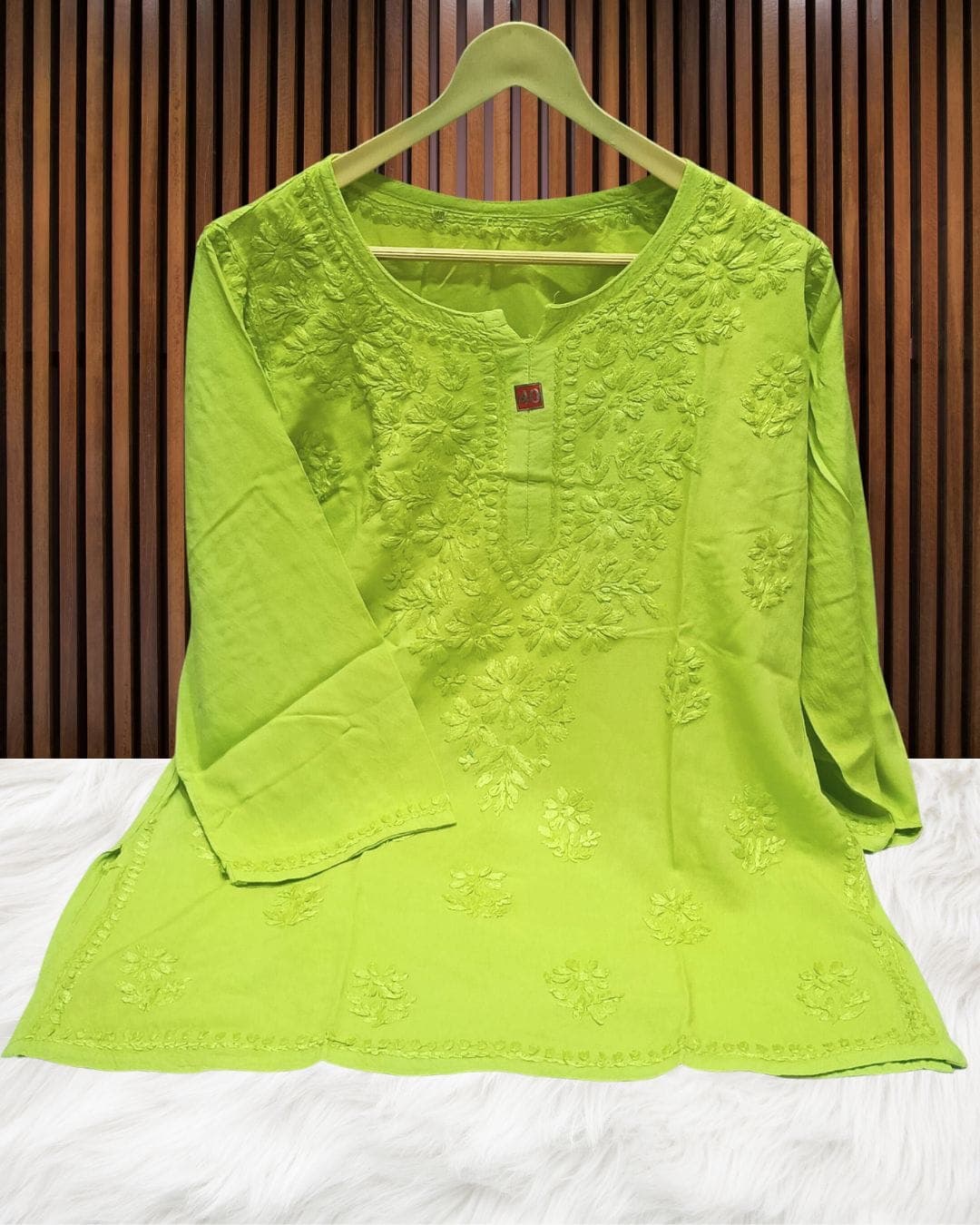 alt="Lucknowi handwork short chikankari kurti in premium fabric", alt="Tone to tone chikankari embroidery on short kurti", alt="30 inch short chikankari kurti for women", alt="Handmade Lucknow chikan short kurta S to XXL sizes", alt="Premium fabric chikankari short kurti with hand embroidery", alt="Traditional Lucknowi short chikankari kurti in elegant design"