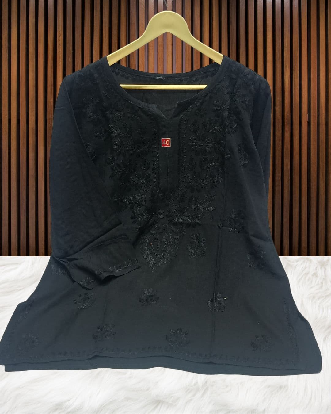 alt="Lucknowi handwork short chikankari kurti in premium fabric", alt="Tone to tone chikankari embroidery on short kurti", alt="30 inch short chikankari kurti for women", alt="Handmade Lucknow chikan short kurta S to XXL sizes", alt="Premium fabric chikankari short kurti with hand embroidery", alt="Traditional Lucknowi short chikankari kurti in elegant design"