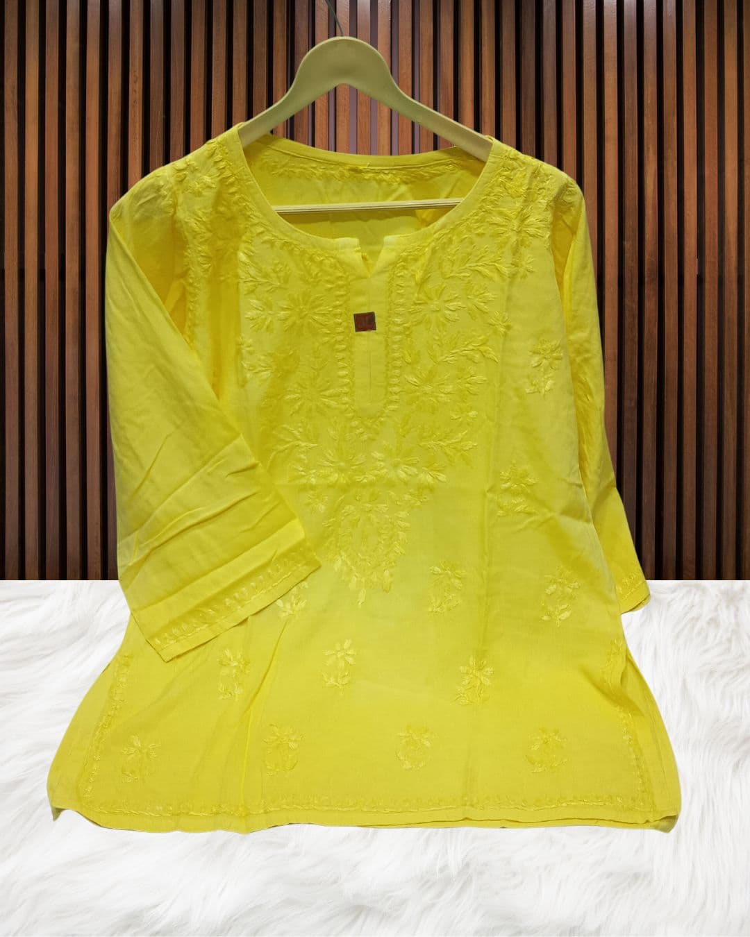 alt="Lucknowi handwork short chikankari kurti in premium fabric", alt="Tone to tone chikankari embroidery on short kurti", alt="30 inch short chikankari kurti for women", alt="Handmade Lucknow chikan short kurta S to XXL sizes", alt="Premium fabric chikankari short kurti with hand embroidery", alt="Traditional Lucknowi short chikankari kurti in elegant design"