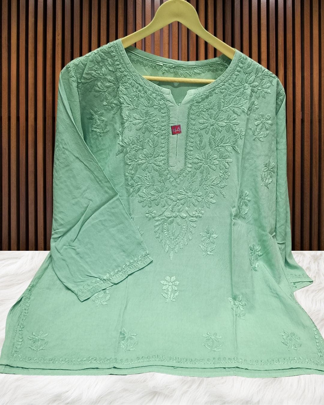 alt="Lucknowi handwork short chikankari kurti in premium fabric", alt="Tone to tone chikankari embroidery on short kurti", alt="30 inch short chikankari kurti for women", alt="Handmade Lucknow chikan short kurta S to XXL sizes", alt="Premium fabric chikankari short kurti with hand embroidery", alt="Traditional Lucknowi short chikankari kurti in elegant design"