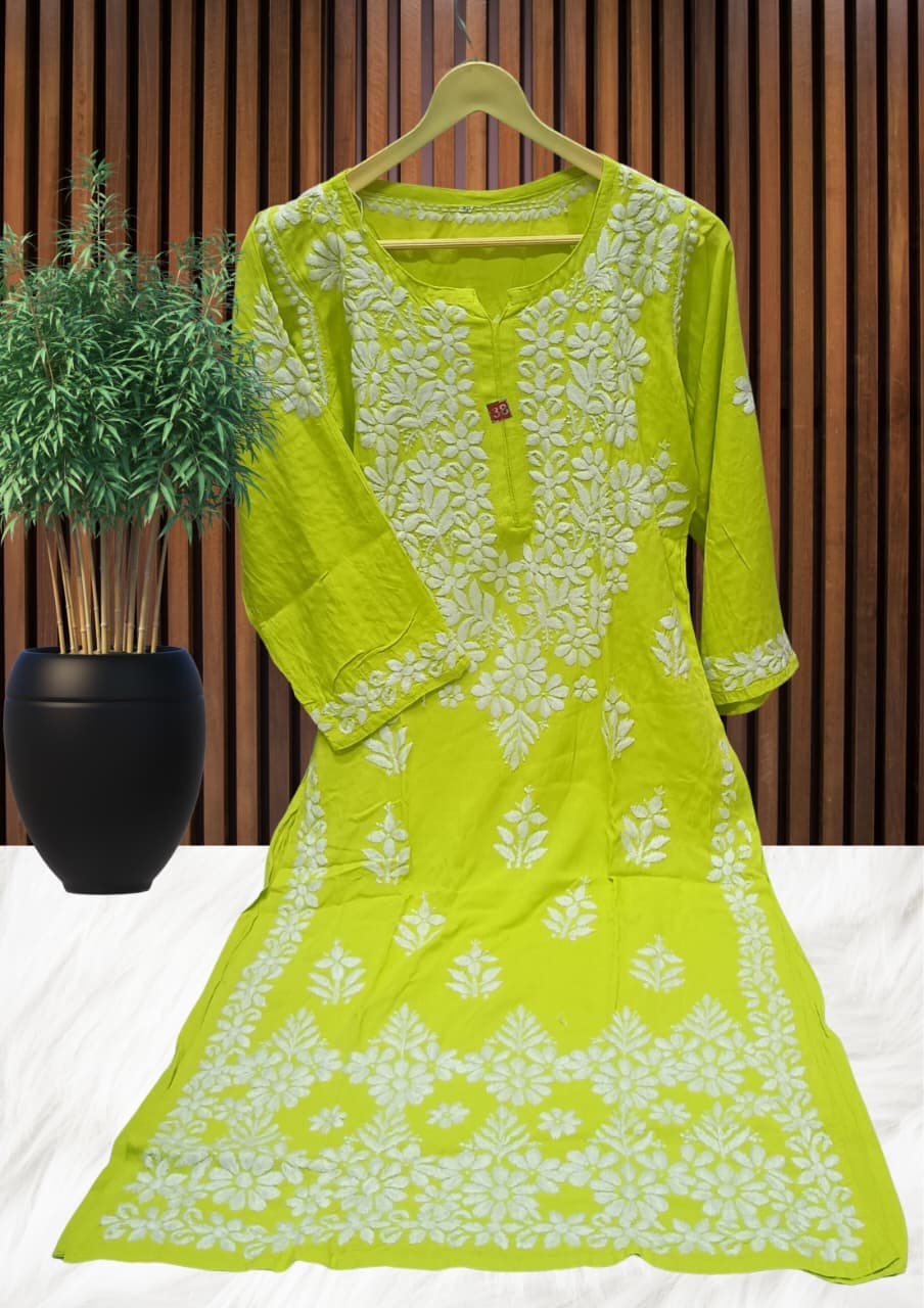 ZUBAIDA CHIKAN KURTI Lucknowi Chikankari view 6