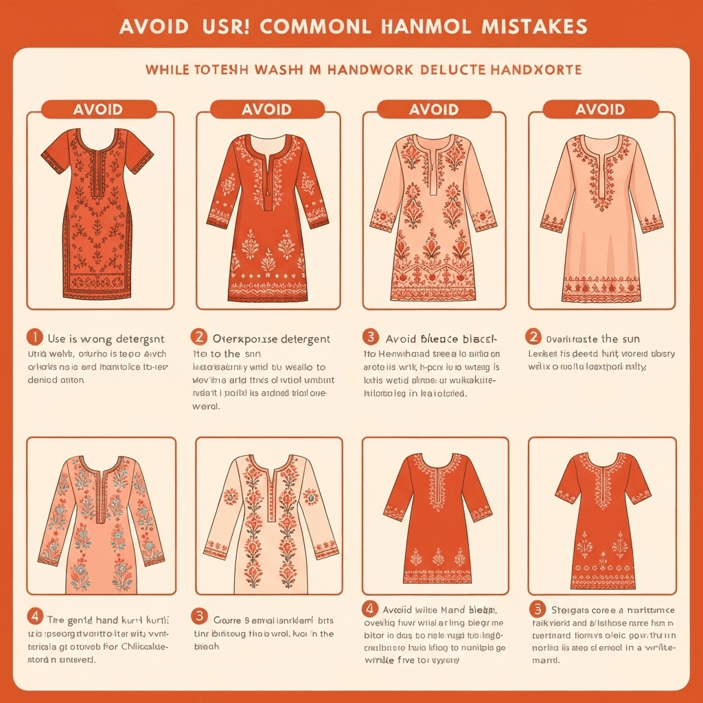 "Washing Mistakes to Avoid with Chikankari Kurtis