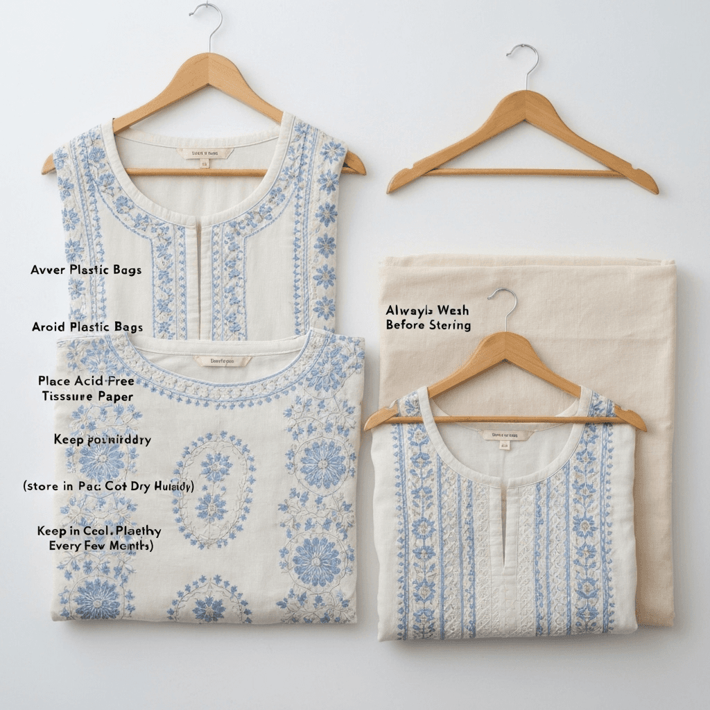 How to Store Chikankari Kurtis for Long Life