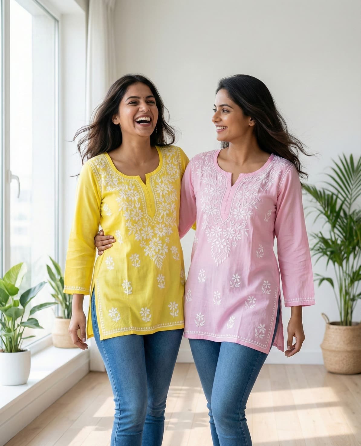 Authentic Lucknowi Handwork Chikankari Short Kurti - Premium Rayon (18+ Colors)